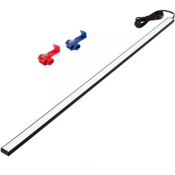 QLS LED Einbauleuchte 50 cm Laderaumbeleuchtung, LED fest integriert, Kaltweiß, Innenbeleuchtung Kofferraum Hülse schwarz milchig