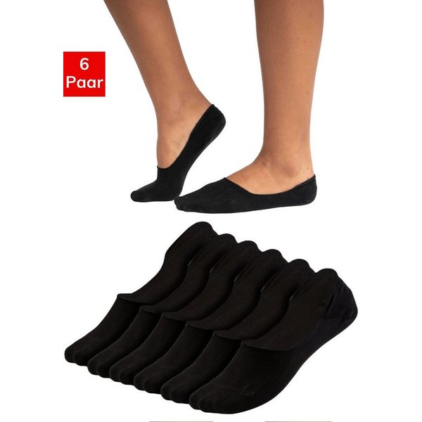 QOLONIA Füßlinge Füsslinge Damen unsichtbar, Ballerina Socken mit Silikon, 6 Paar 35-42 (Set, 6 Paar) Silikonstreifen an der Ferse für sicheren Halt, unsichtbar
