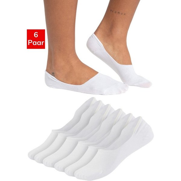QOLONIA Füßlinge Füsslinge Damen unsichtbar, Ballerina Socken mit Silikon, 6 Paar 35-42 (Set, 6 Paar) Silikonstreifen an der Ferse für sicheren Halt, unsichtbar
