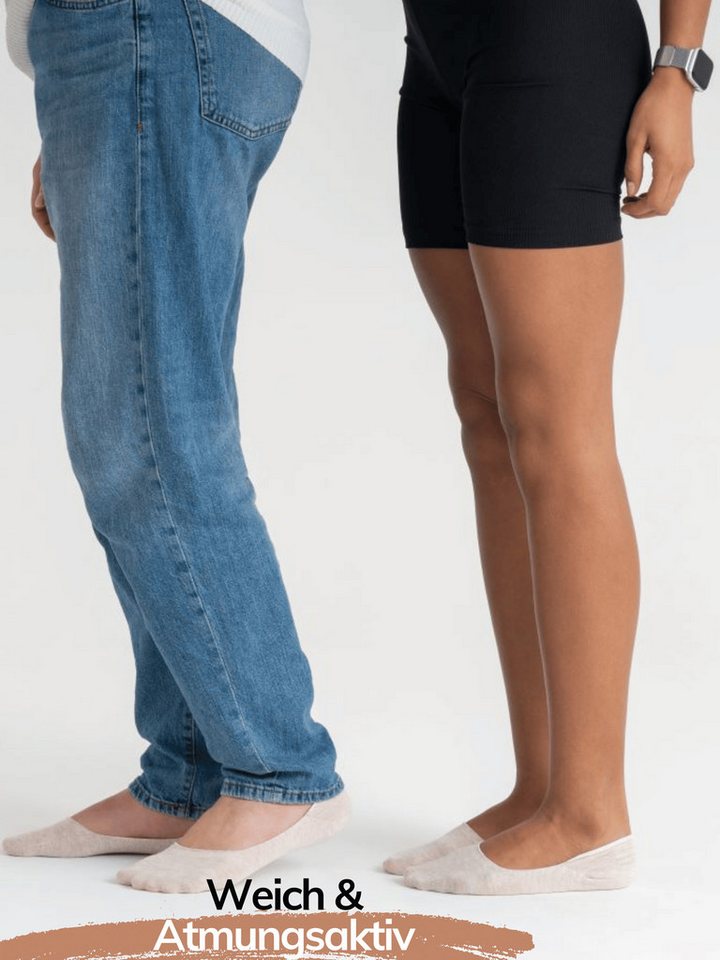 QOLONIA Füßlinge Füsslinge Damen unsichtbar, Ballerina Socken mit Silikon, 6 Paar 35-42 (Set, 6 Paar) Silikonstreifen an der Ferse für sicheren Halt, unsichtbar – Bild 3 von 5