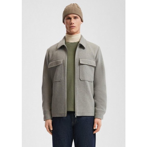 QS Funktionsjacke Outdoor-Jacke Overshirt mit Reißverschluss aus Wollmischung