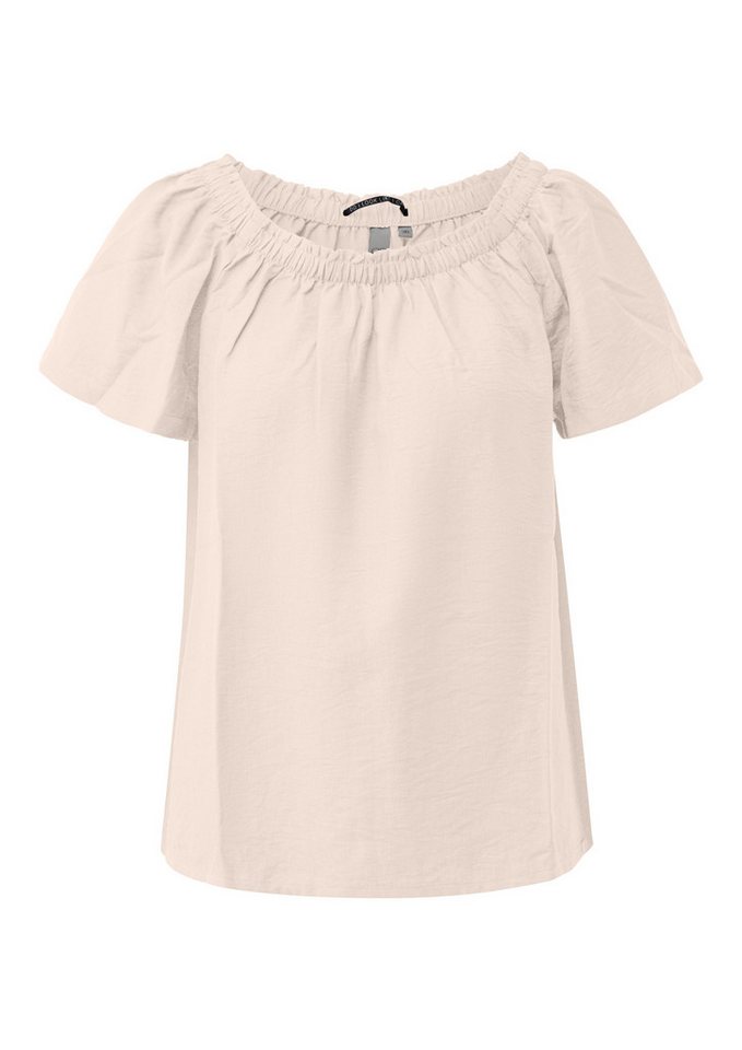 QS Kurzarmbluse Bluse Viskosemix-Bluse mit Carmenausschnitt – Bild 2 von 5