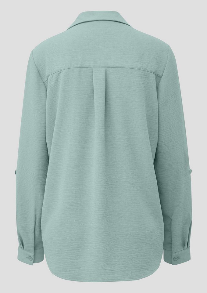 QS Langarmbluse Bluse Crêpebluse mit Turn-up-Ärmel – Bild 2 von 3