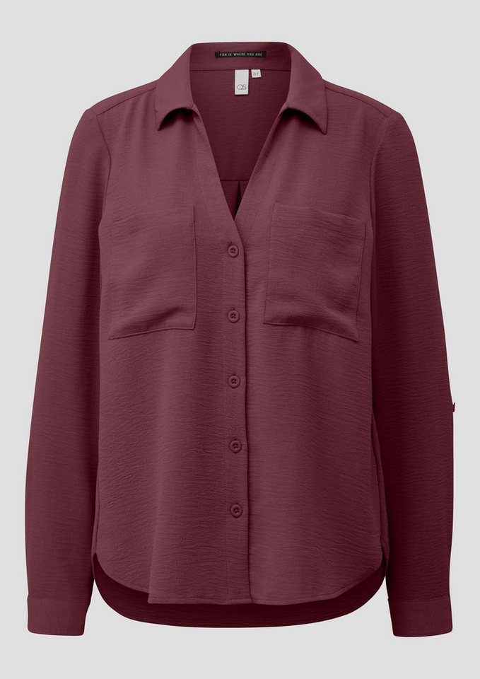 QS Langarmbluse Bluse Crêpebluse mit Turn-up-Ärmel – Bild 5 von 5