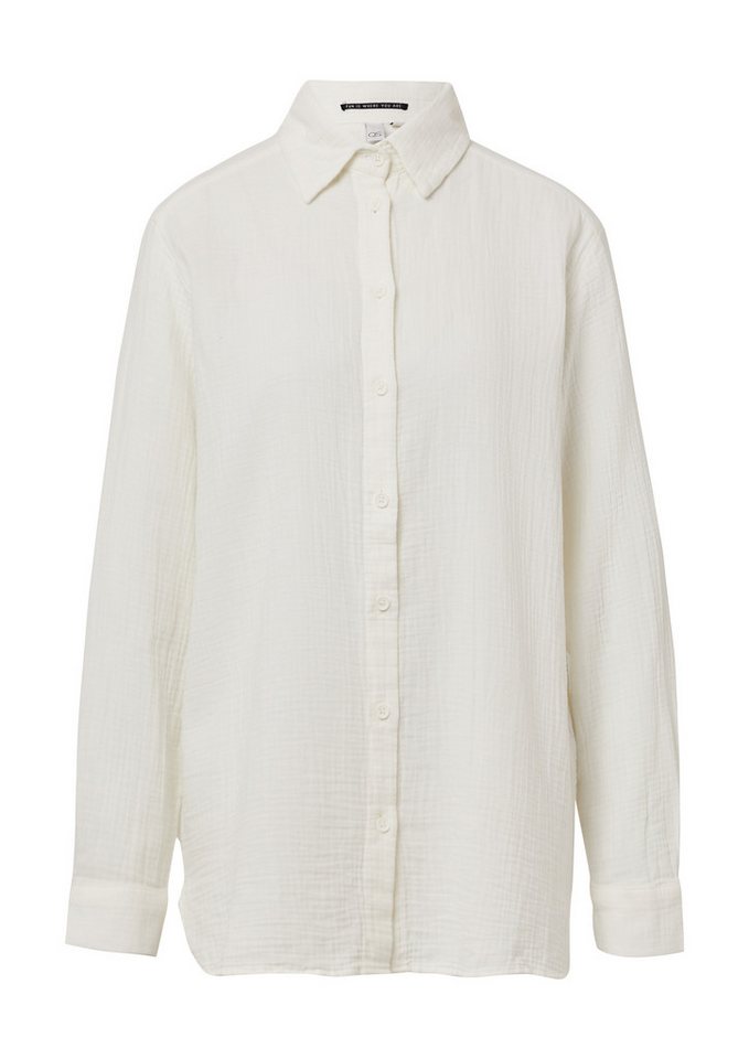 QS Langarmbluse Bluse Hemdbluse aus Musselin im Oversize-Schnitt – Bild 2 von 5