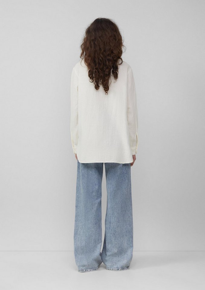 QS Langarmbluse Bluse Hemdbluse aus Musselin im Oversize-Schnitt – Bild 3 von 5