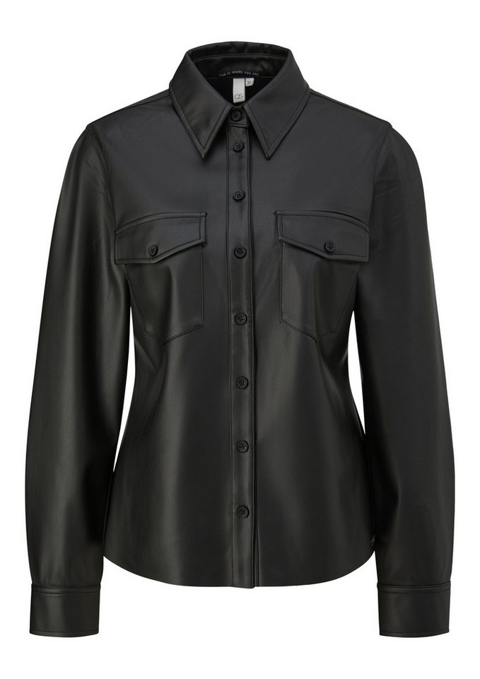 QS Langarmbluse Bluse Bluse in Lederoptik – Bild 2 von 5