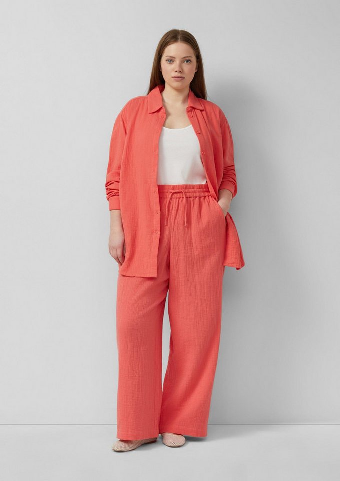 QS Langarmbluse Bluse Musselin Bluse mit überschnittener Schuler – Bild 5 von 5