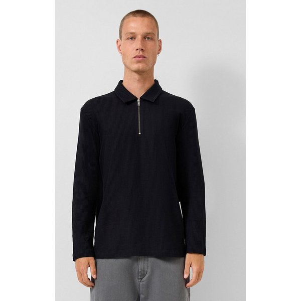 QS Longpullover Polo-Shirt Polo im Relaxed Fit
