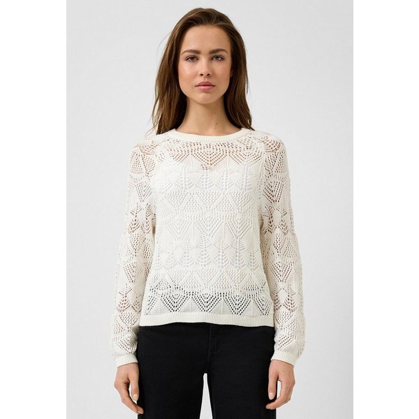 QS Longpullover Strickpullover Baumwollpullover mit Ajourmuster