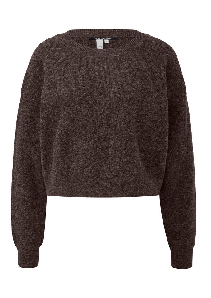 QS Longpullover Strickpullover Cropped Pullover in Ripp-Optik, Vanessa Mai – Bild 2 von 5