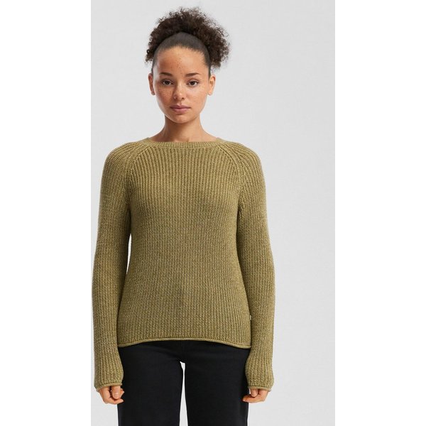 QS Longpullover Strickpullover Melierter Strickpullover mit Raglanärmeln
