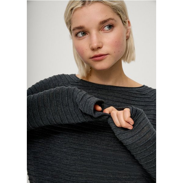 QS Longpullover Strickpullover Pullover aus Viskosemix