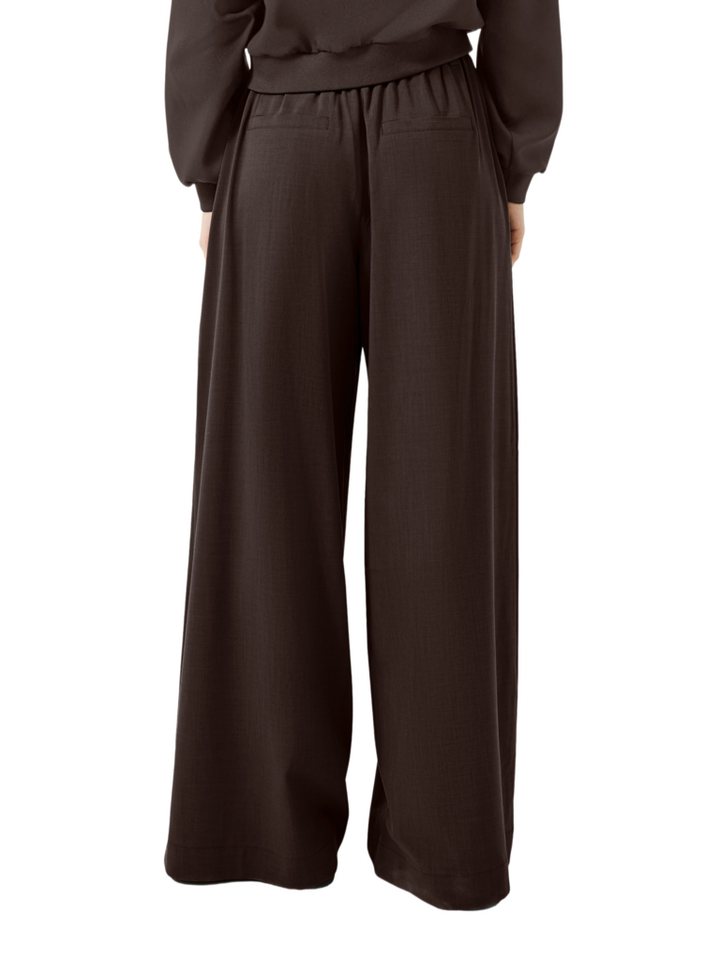QS Stretch-Hose braun,Casual,Polyester,Unifarben,Wide Leg – Bild 3 von 4