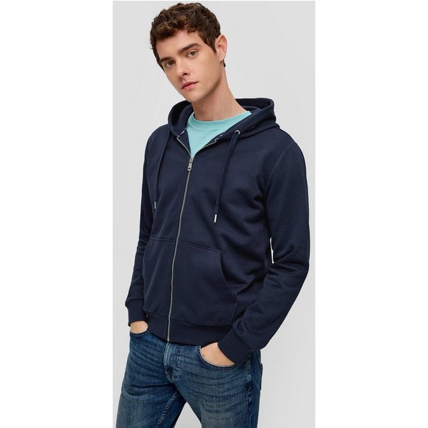 QS Sweatjacke Sweatshirt Jacke Basic-Sweatjacke mit Kapuze