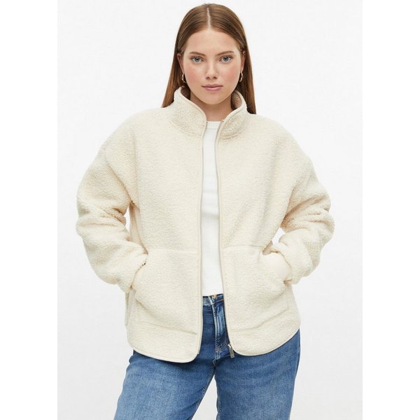 QS Sweatjacke Sweatshirt Teddyjacke mit Stehkragen