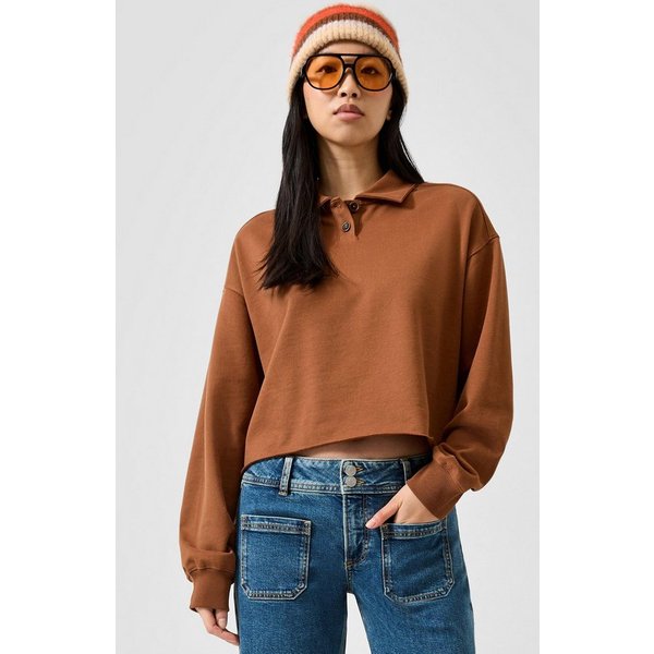 QS Sweatshirt Sweatshirt Cropped Polo-Sweatshirt