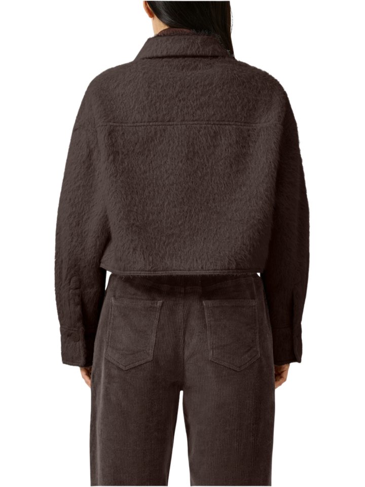 QS Wolljacke braun,Outdoor,Polyester,Unifarben,Hemdblusenkragen,Langarm,Loose Fit – Bild 3 von 4