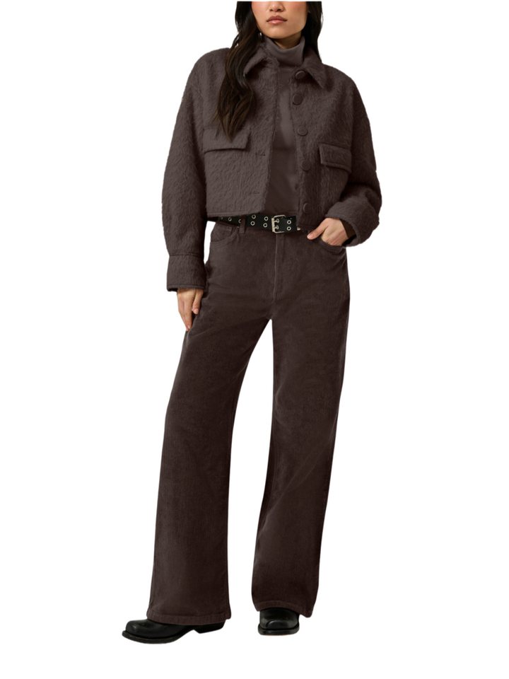 QS Wolljacke braun,Outdoor,Polyester,Unifarben,Hemdblusenkragen,Langarm,Loose Fit – Bild 4 von 4