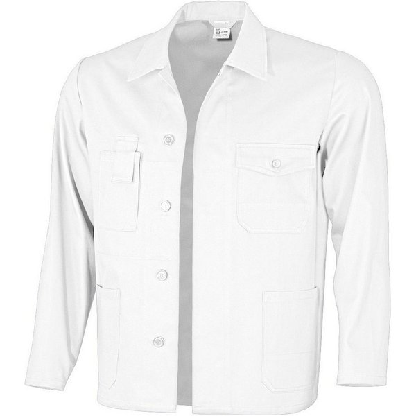 Qualitex Workwear Arbeitsjacke lange basic Werkstattjacke -BW 240 g - waschbar, aus reiner Baumwolle (1-St) Langjacke mit 5 Taschen - Blickdicht - Strapazierfäh