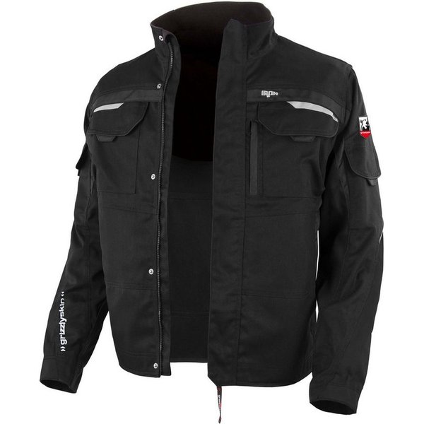 Qualitex Workwear Arbeitsjacke ungefütterte Handwerker-Bundjacke IRON aus Lyocell, Cordura & Stretch (1-St) moderne, strapazierfähige Werkstattjacke mit 12 Tasc