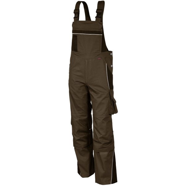 Qualitex Workwear Arbeitslatzhose strapazierfähige PROfessionals Latzhose aus faserverstätktem Gewebe (1-tlg) MG 245 g Blaumann - 15 Taschen - pflegeleichte Arb