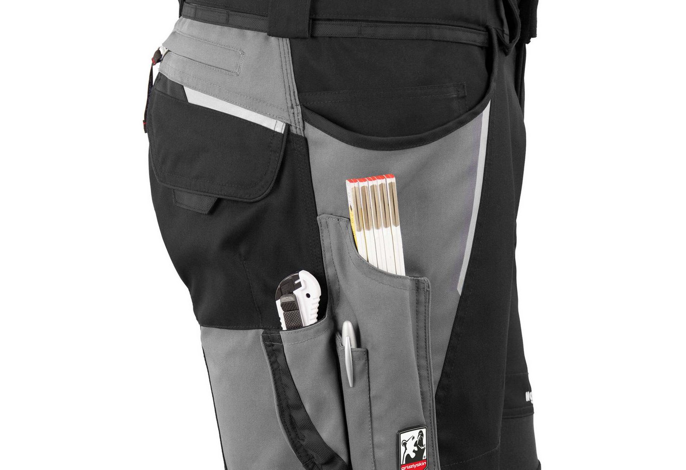 Qualitex Workwear Arbeitsshorts ZIP-ON-BUNDLE IRON Shorts + Beinlinge aus Lyocell, Cordura & Stretch (2-tlg) modern kurze Arbeitshose - 13 Taschen - Strapazierf – Bild 5 von 5
