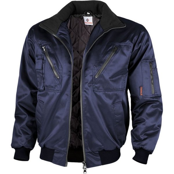 Qualitex Workwear Pilotenjacke Pilotenjacke mit festem Arm & Steppfutter marine, Gr. S