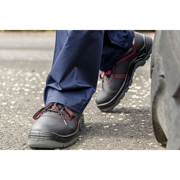 Qualitex Workwear S3-Arbeitsschuh aus echtem Leder Sicherheitsschuh Schnürstiefel -Fusschutz rutschfest mit Stahlkappe