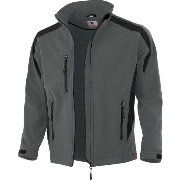 Qualitex Workwear Softshelljacke wasserabweisende Outdoor-Arbeitsjacke - atmungsaktive Übergangsjacke (1-St) mit 6 Taschen - Blickdicht - Strapazierfähig - Wärm