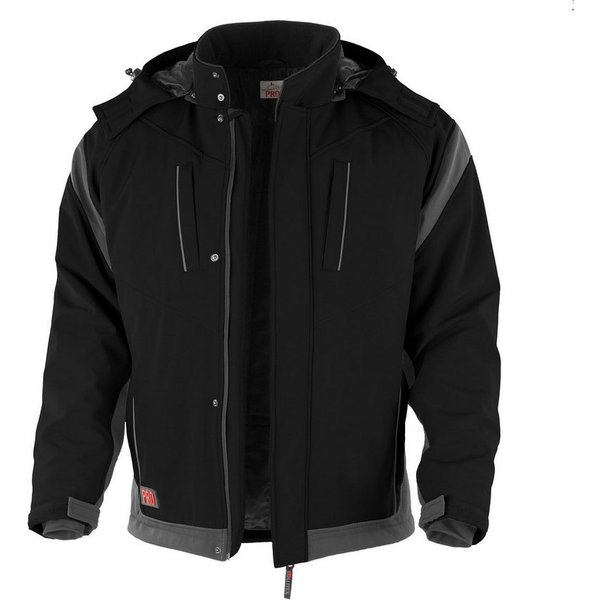 Qualitex Workwear Winterjacke Softshelljacke "PRO" schwarz/grau, Gr. L