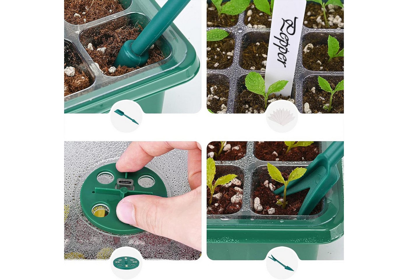 Qualra Gewächshaus Mini Gewächshaus Growbox Komplettset mit Licht Anzucht Gewächshaus, 1-St., Zimmergewächshaus für Balkon Pflanze – Bild 5 von 5