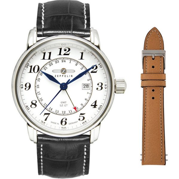 ZEPPELIN Quarzuhr LZ 127 Graf Zeppelin 7642-1_SET, (Set, 2-tlg., mit Wechselarmband), Armbanduhr, Herrenuhr, Made in Germany, Ideal auch als Geschenk