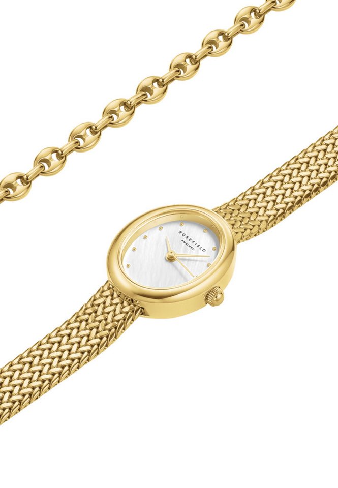 ROSEFIELD Quarzuhr ROSEFIELD Mini Oval + Kaffeebohnen-Armband Geschenkset für Damen – Bild 2 von 5