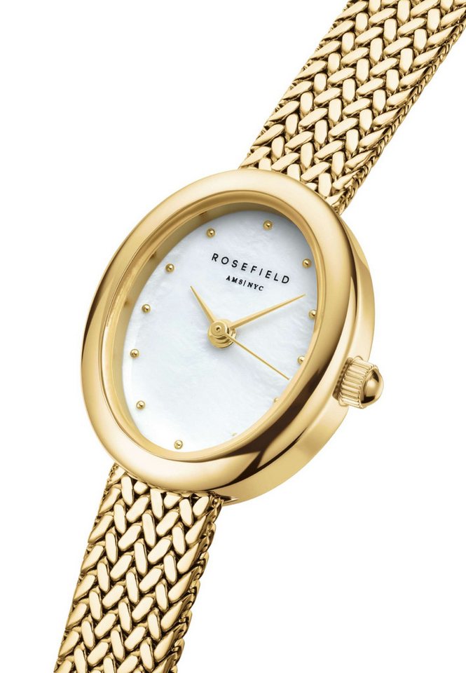 ROSEFIELD Quarzuhr ROSEFIELD Mini Oval + Kaffeebohnen-Armband Geschenkset für Damen – Bild 4 von 5