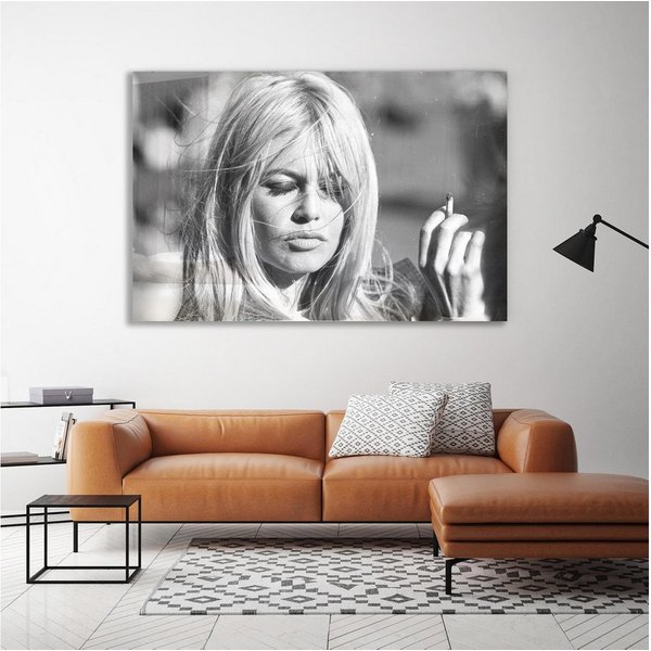 queence Acrylglasbild Brigitte Bardot, Film, Filmfiguren, Filmszene, Foto, Frau, Portrait, Schwarz-Weiß, Stars, Fine Art-Print in Galeriequalität