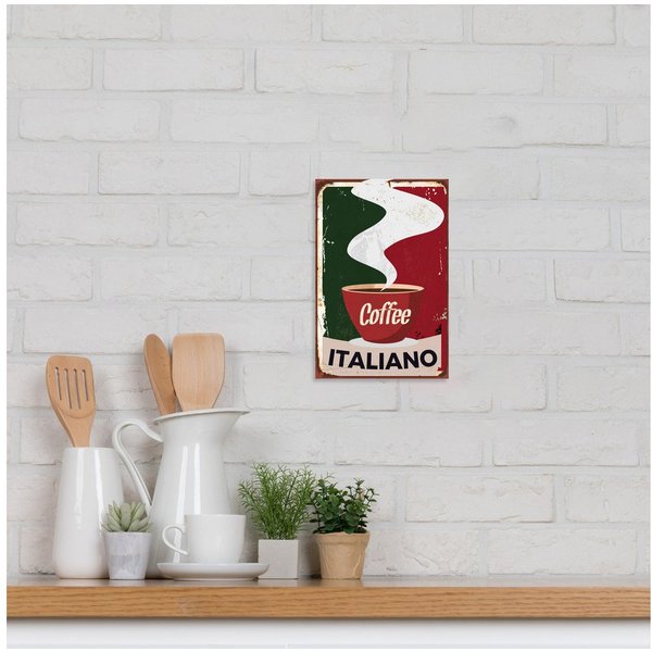 queence Alu-Dibond-Druck Coffee Italiano, Kaffee, Kaffee Bilder, Sprüche, Coffee, Kaffee, Küche, Sprüche, Schild