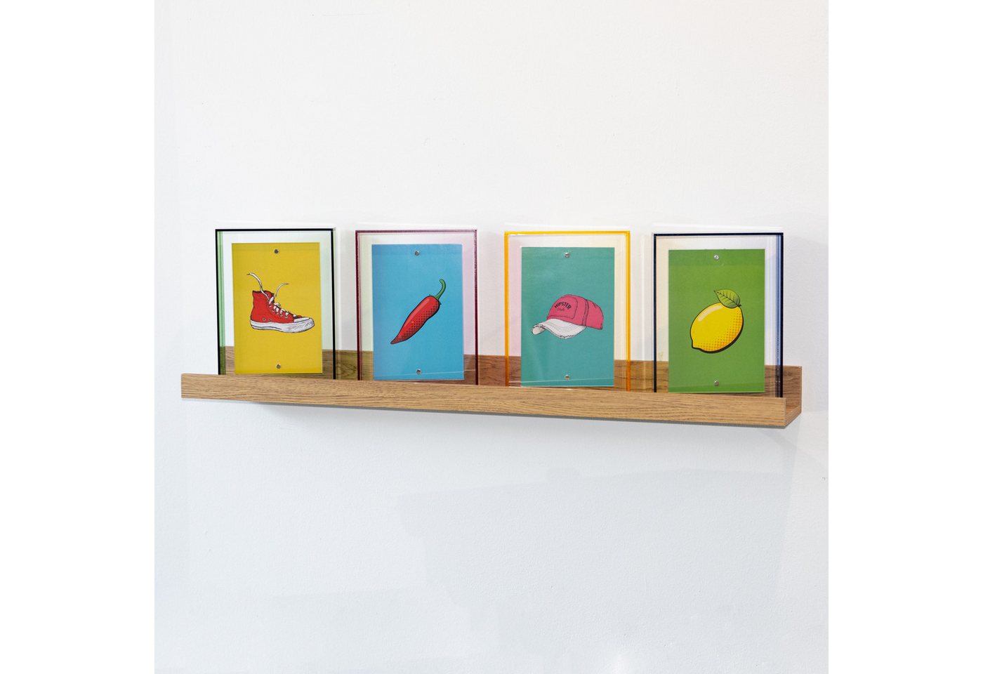 queence Wandregal Bilderleiste 2-teilig, Spar-Set 2-tlg., Galerieboard Posterleiste für Bilder und Fotos – Bild 2 von 5