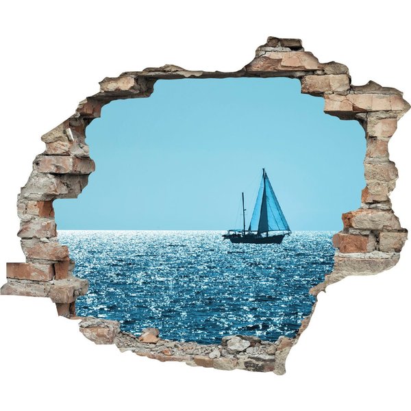 queence Wandtattoo Segelboot (1 St), Wandsticker, Wandbild, selbstklebend, 3D, Wanddurchbruch