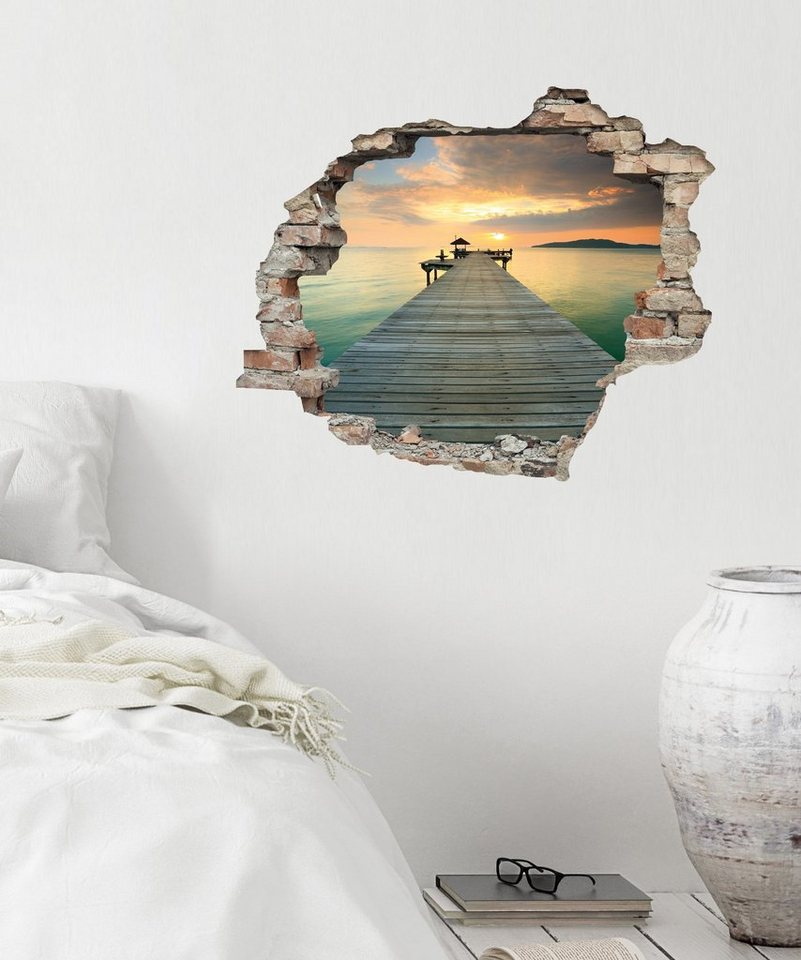 queence Wandtattoo Steg (1 St), Wandsticker, Wandbild, selbstklebend, 3D, Wanddurchbruch – Bild 2 von 4