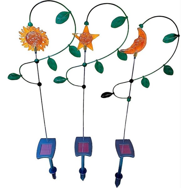 Quelle LED Solarleuchte Solarstecker, 3er Set Sonne, Mond und Sterne