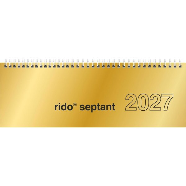 RIDO Querkalender rido/idé Querterminbuch Mod. septant 2027, 305×105 mm, Karton, gold