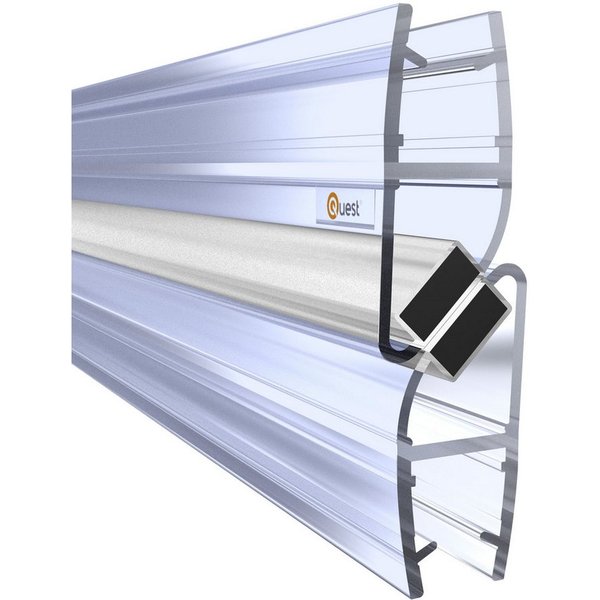 Quest Duschdichtung Magnetdichtung 90° für Eckduschen, 200 cm, 2 Stück, L: 200,00 cm, (Packung, 2-St), für 6-8 mm Glas, 200 cm, transparent