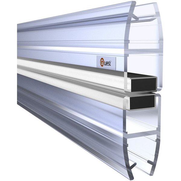 Quest Duschdichtung Magnetdichtung gerade, 200 cm, 2 Stück, L: 200,00 cm, (Packung, 2-St), für 6-8 mm Glas, 200 cm, transparent