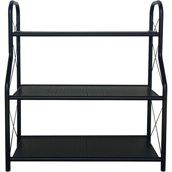 Quick Star Blumenständer Regal, Allzweck-Standregal 68×30×77 cm, 3 Ebenen, Matt-Schwarz