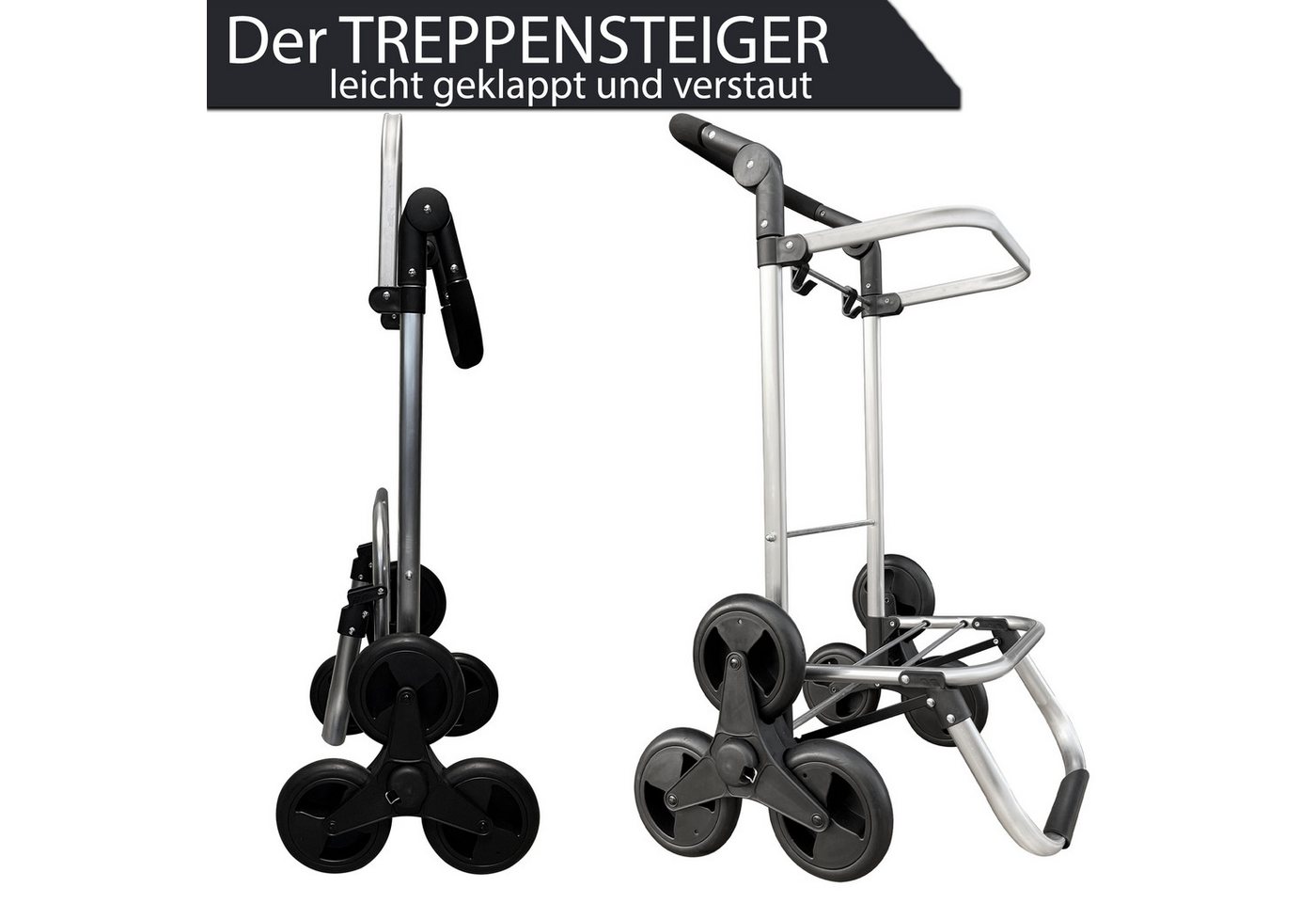 Quick Star Einkaufstrolley Faltbar, Aluminium, 58 l, 50 kg Traglast – Bild 4 von 5