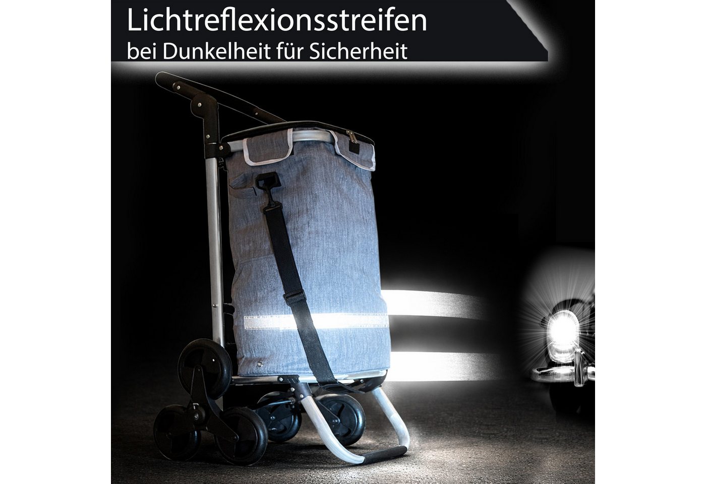 Quick Star Einkaufstrolley Faltbar, Aluminium, 58 l, 50 kg Traglast – Bild 5 von 5
