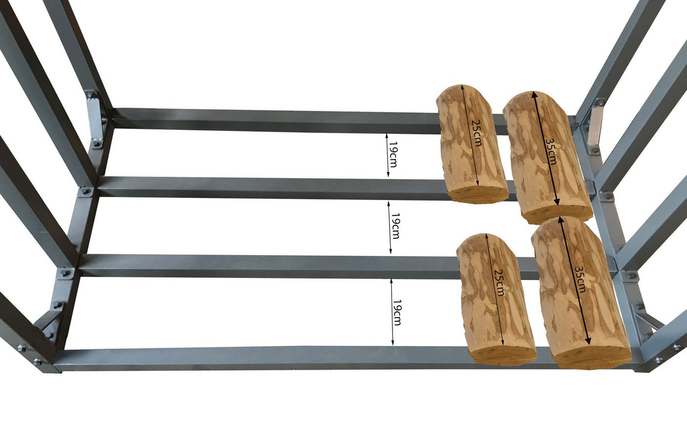 Quick Star Kaminholzregal Außen Metall Pro, Mehrere Größen, Mit / Ohne Wetterschutz, BxTxH:143x70x145 cm – Bild 4 von 5