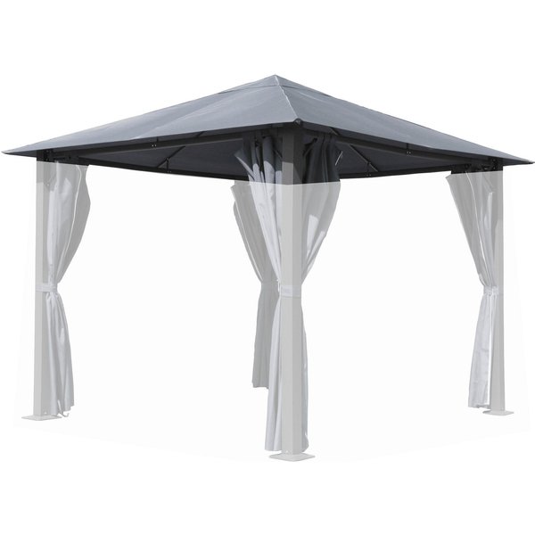 Quick Star Pavillon-Ersatzdach Ersatzdach 3x3m Pavillon Paris Grau, 180 g/m², 295 x 295 cm, Dach mit Lüftungsöffnungen in der Dachspitze