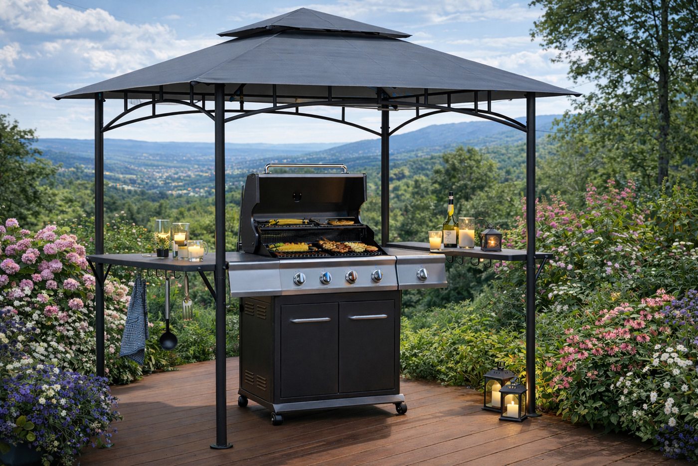 Quick Star Pavillon-Ersatzdach Grilpavillon BBQ 2,45 x 1,5 m, 180 g/m², 0 x 0 cm – Bild 4 von 5